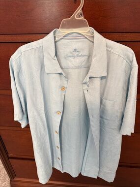 Tommy Bahama Pale Blue Short Sleeve Camp Shirt